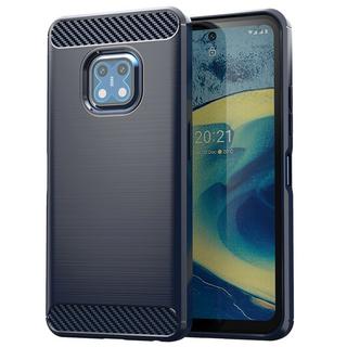 Cover-Discount  Nokia XR20- Metall Carbon Look Hülle Dunkelblau 