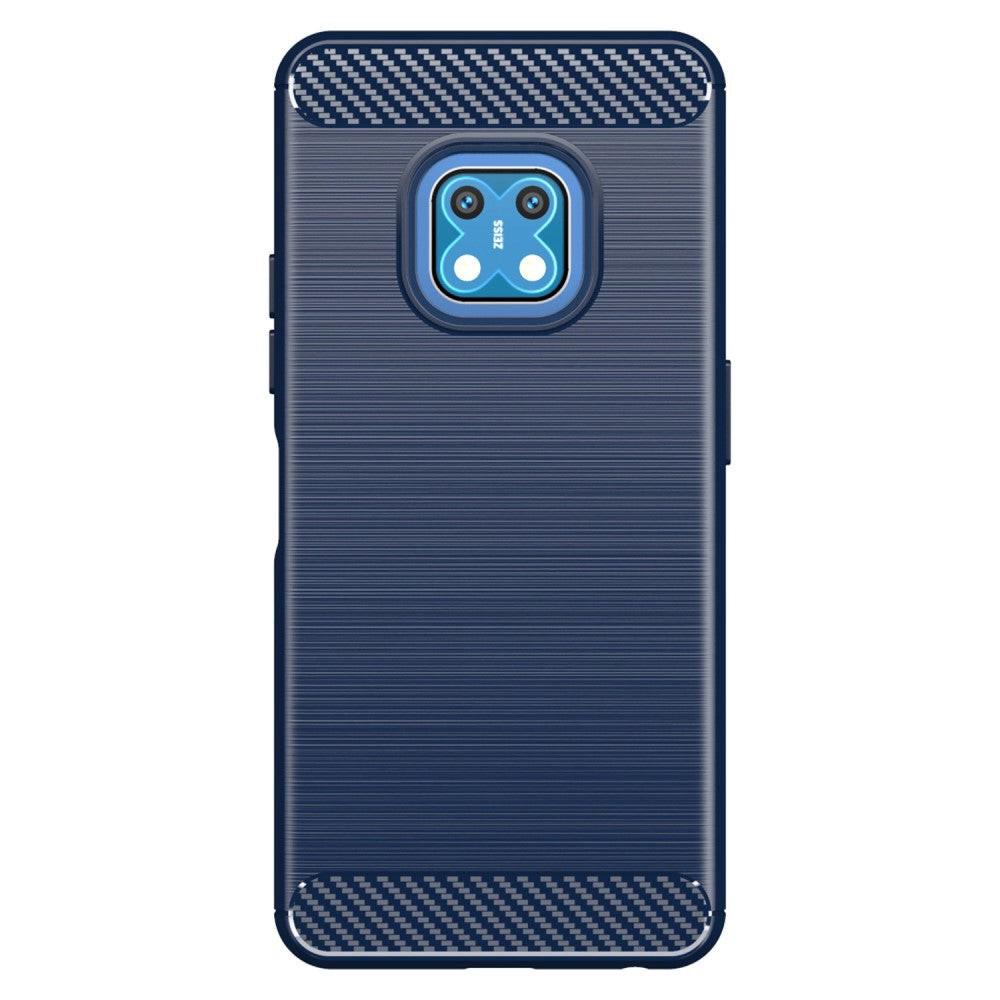 Cover-Discount  Nokia XR20- Metall Carbon Look Hülle Dunkelblau 