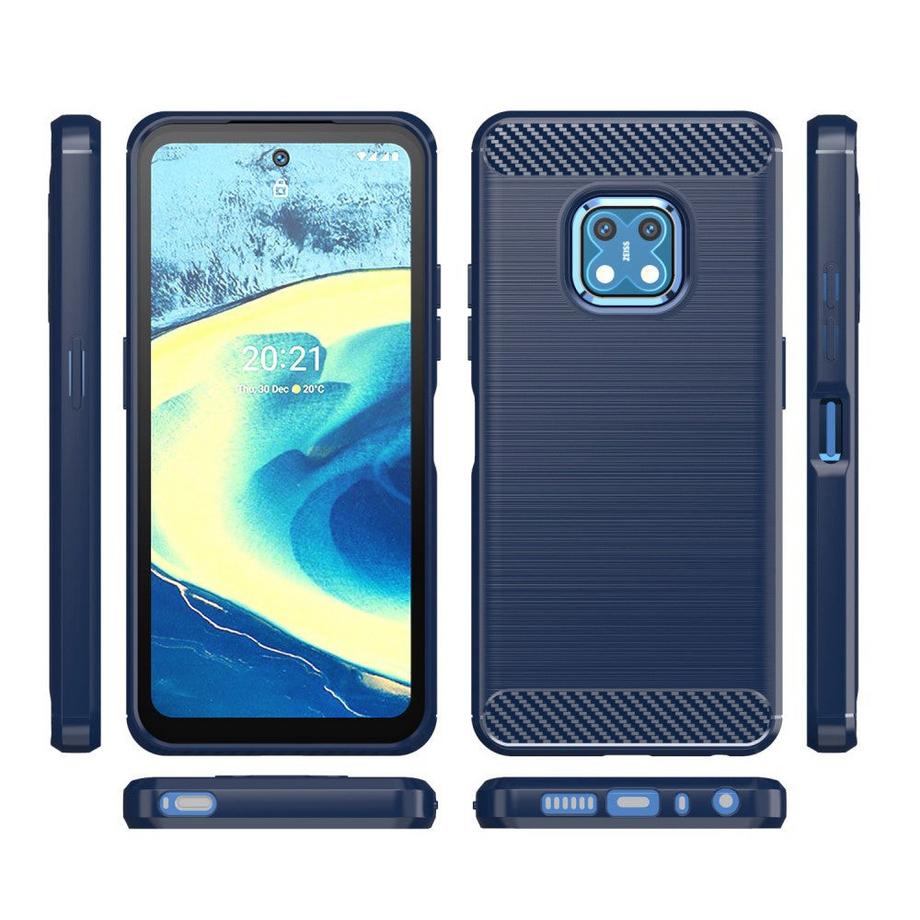 Cover-Discount  Nokia XR20 - Housse métal look carbone bleu 