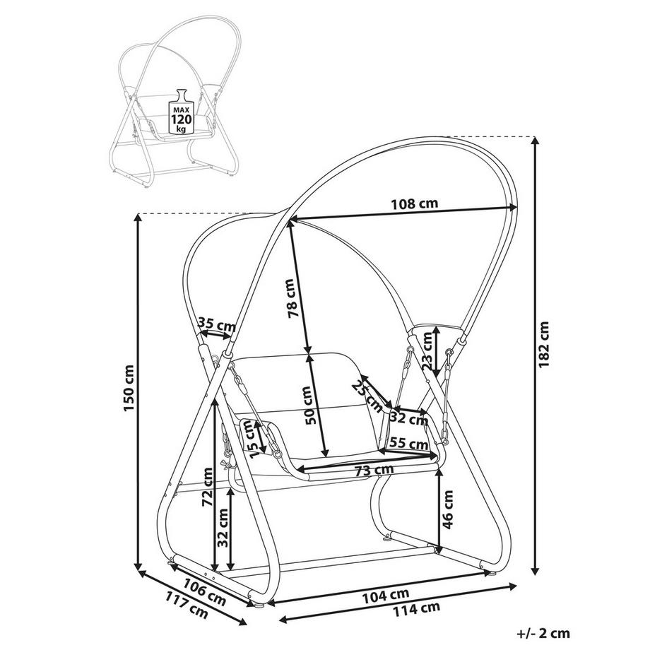 Beliani Dondolo da giardino en Acciaio Mediterraneo SOLAGNA  