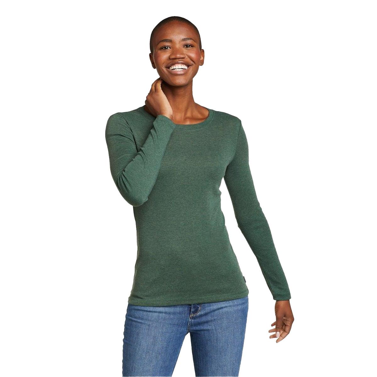 Image of Favorite Tshirt Rundhalsausschnitt Langärmlig Damen Dunkelgrün XL