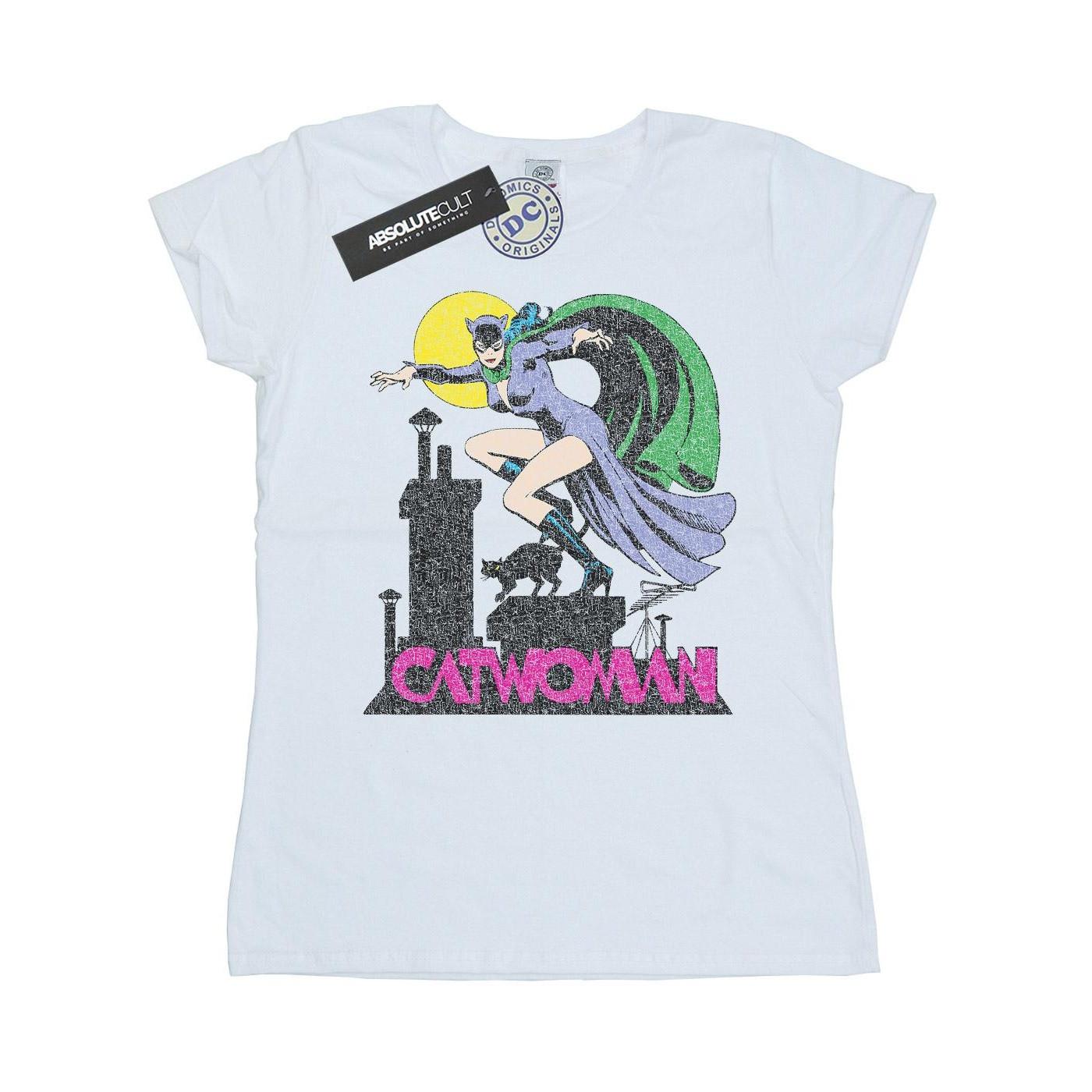 Image of Catwoman Crackle Logo Tshirt Damen Weiss M