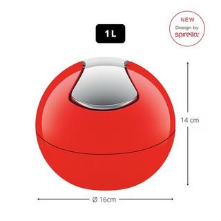 spirella Schwingdeckeleimer PP SCHÜSSEL 1L Rot  