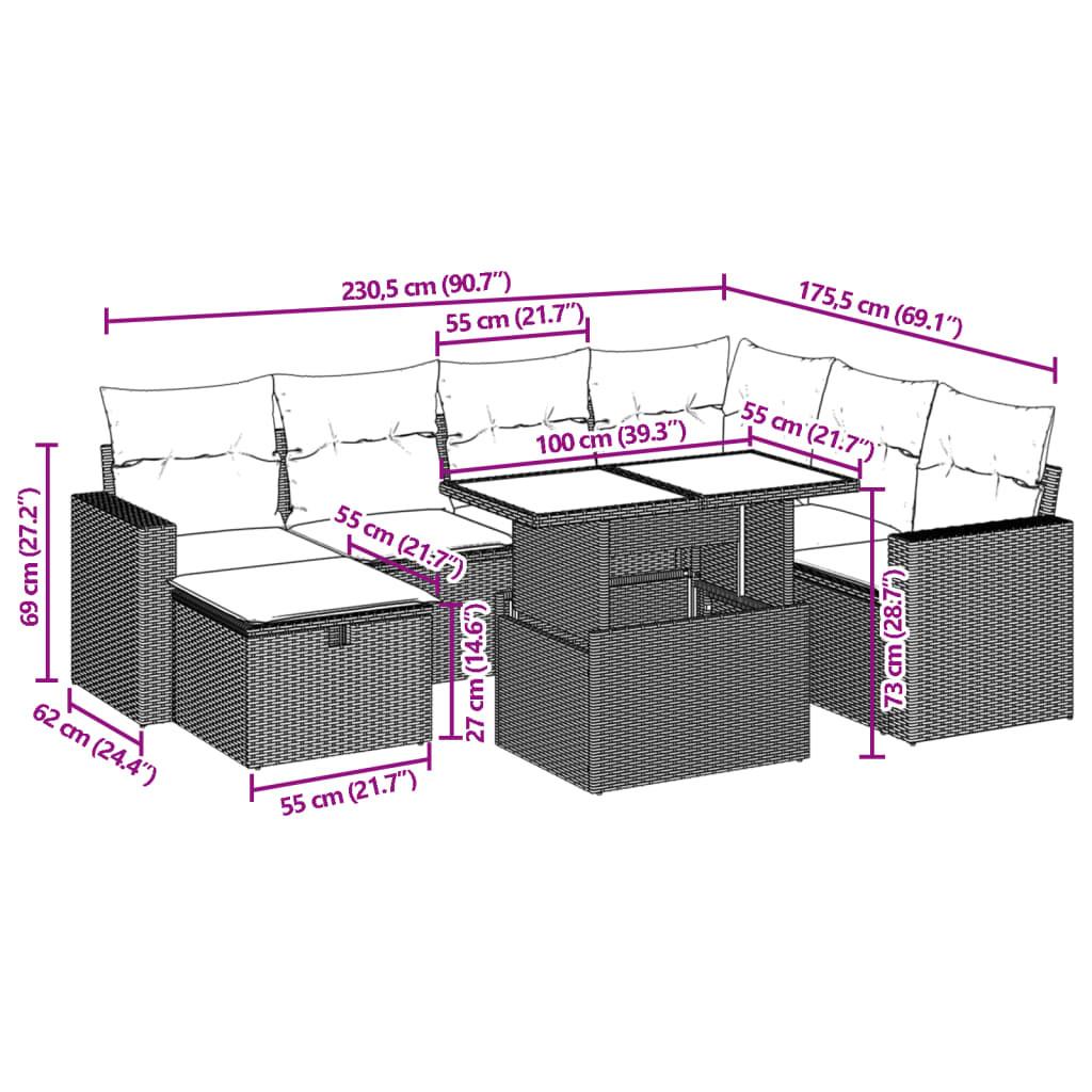 VidaXL set divano da giardino Polirattan  