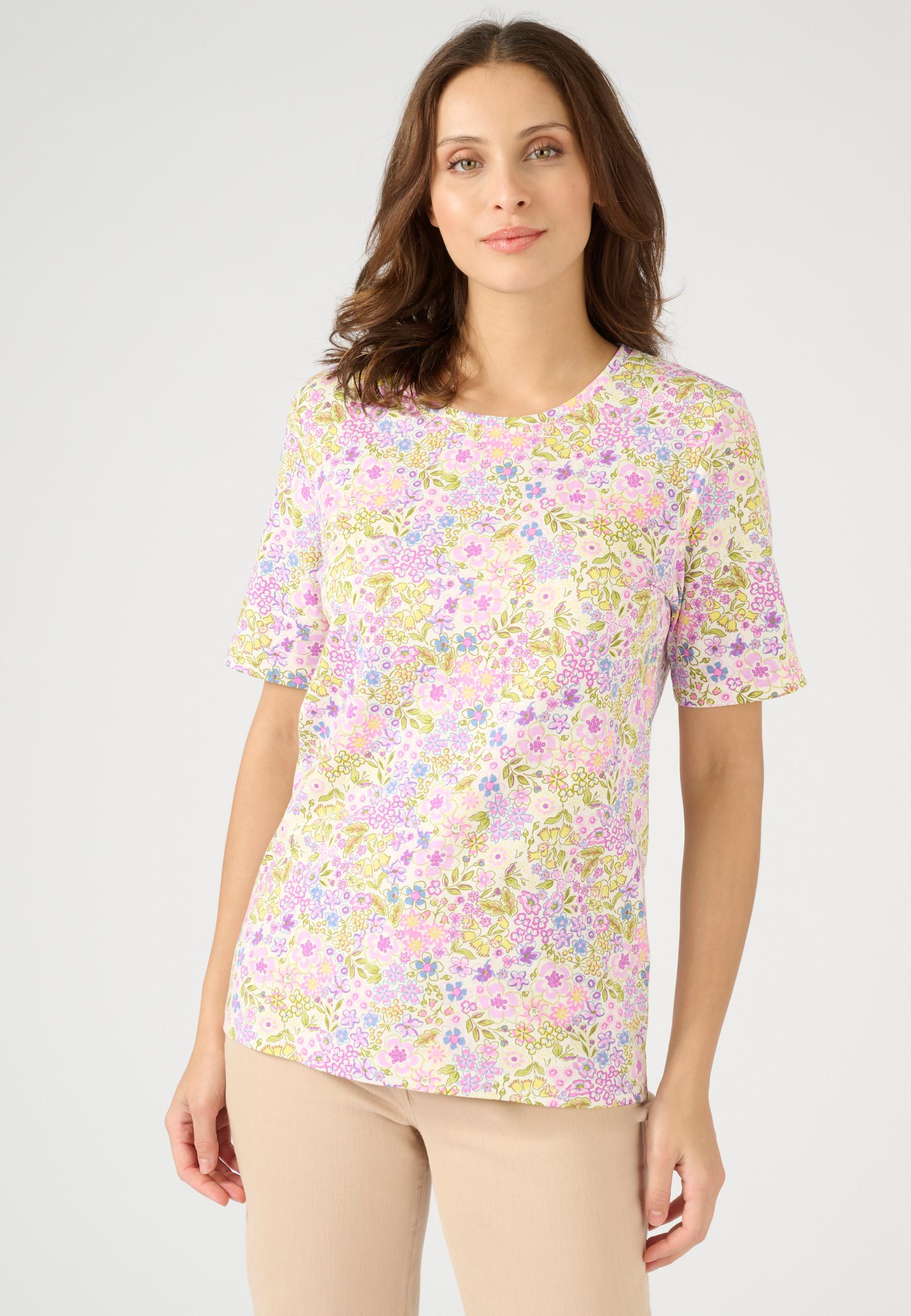 Image of Bedrucktes T-shirt. Damen Violett 54/56