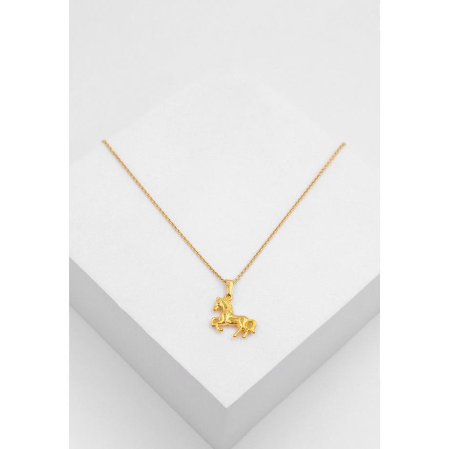 MUAU Schmuck  Anhänger Pferd Gelbgold 750, 18x14mm 