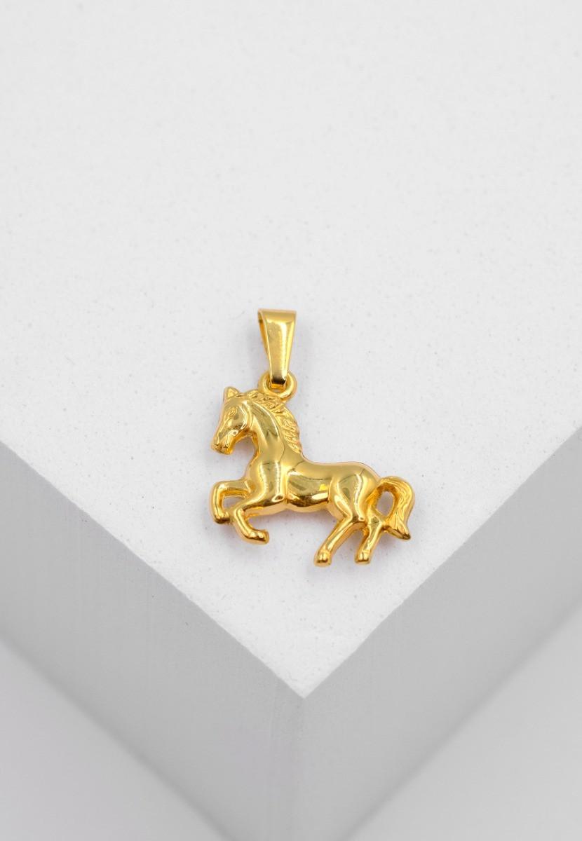 MUAU Schmuck  Pendentif cheval or jaune 750, 18x14mm 