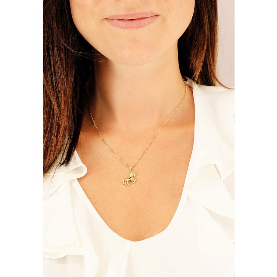 MUAU Schmuck  Anhänger Pferd Gelbgold 750, 18x14mm 