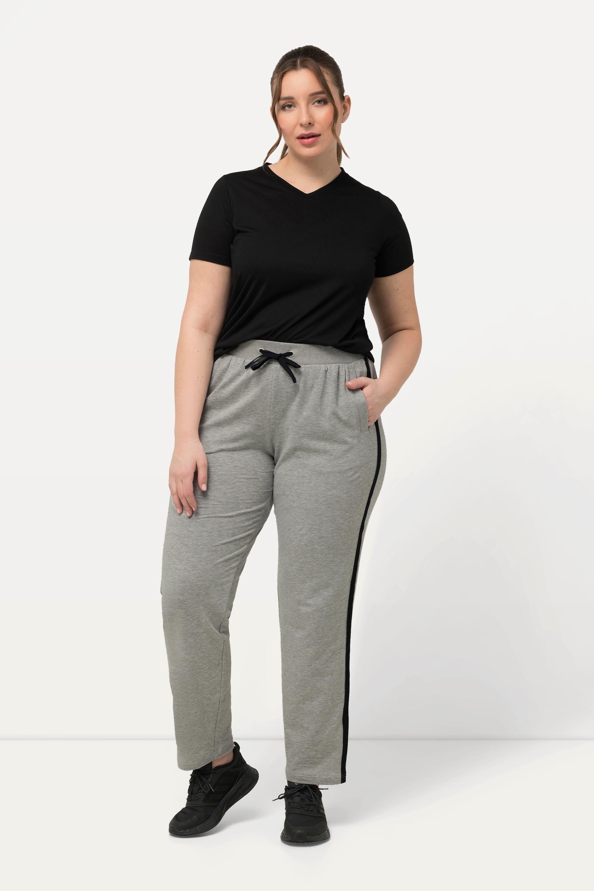 Ulla Popken  Pantalon de jogging, galons, ceinture élastique, poches 