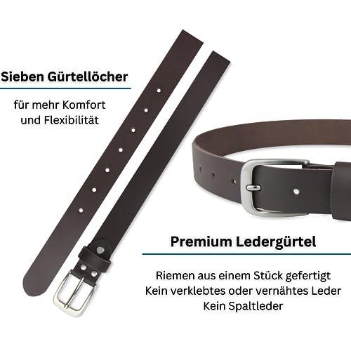 Only-bags.store  Ledergürtel, Gürtel, 3 cm breit, Dunkelbraun, 90-105 cm 