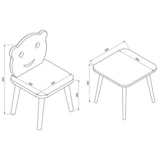 VCM  3-tlg. Sitzgruppe Kinderzimmer Kindermöbel Tisch Stuhl Kinder LiLuLa 