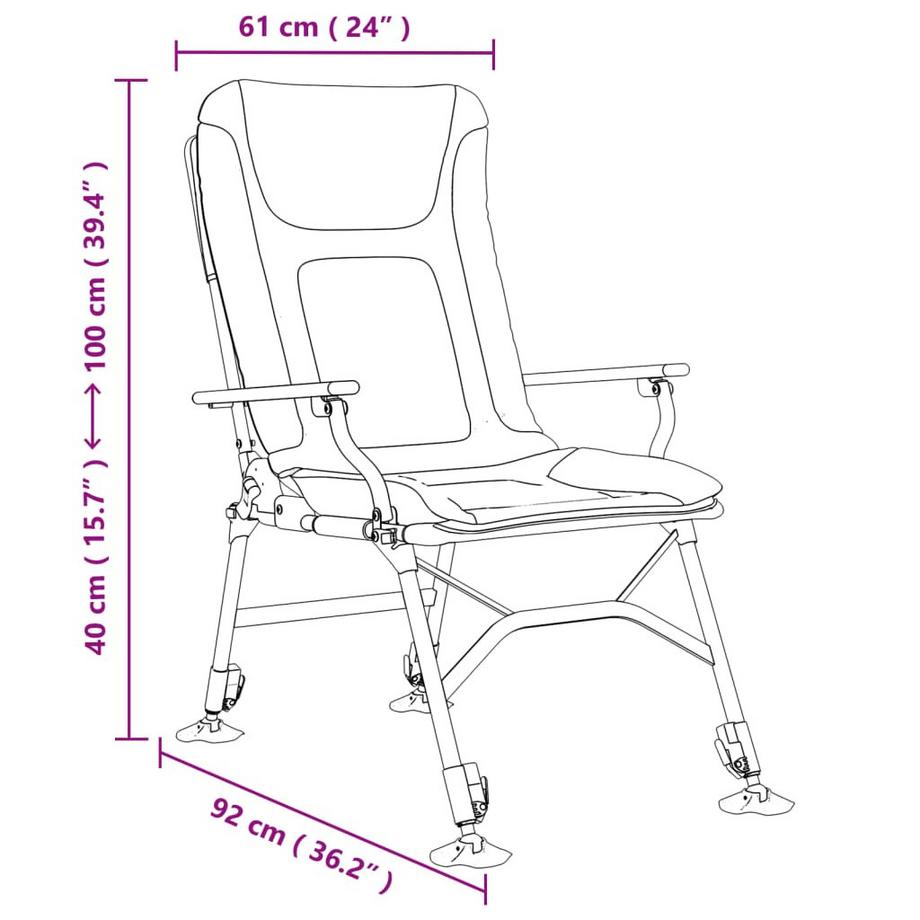 VidaXL Chaise de pêche acier  