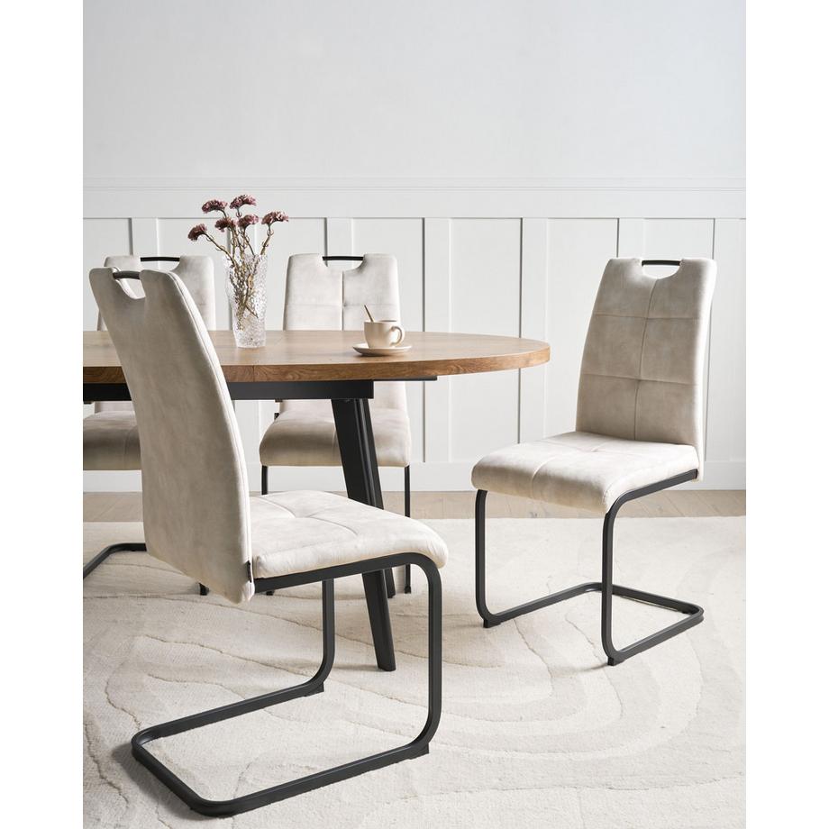 Beliani Lot de 4 chaises de salle à manger en Tissu  CISCO  