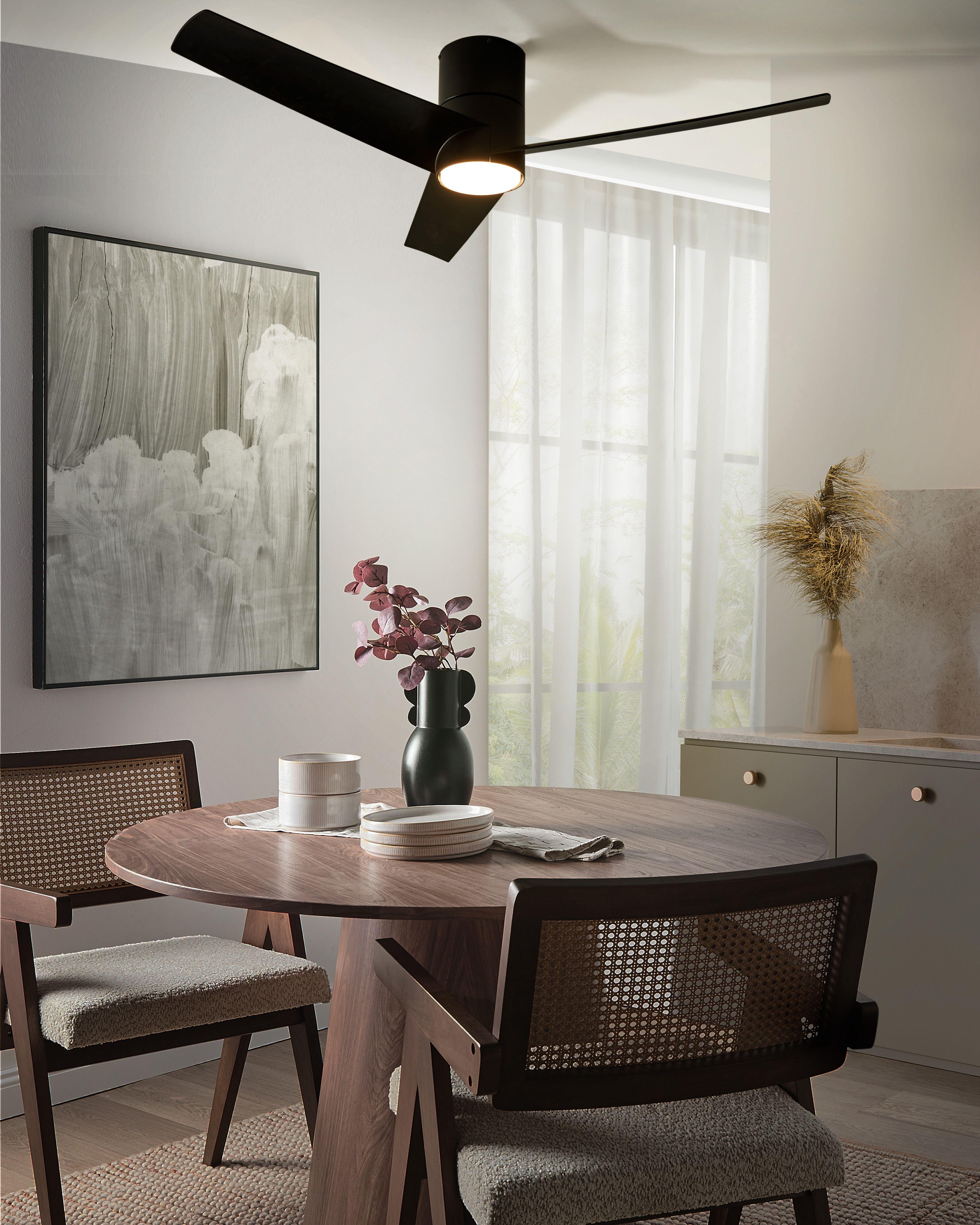 Beliani Ventilateur de plafond avec lampe en Matière synthétique Moderne CANETE  