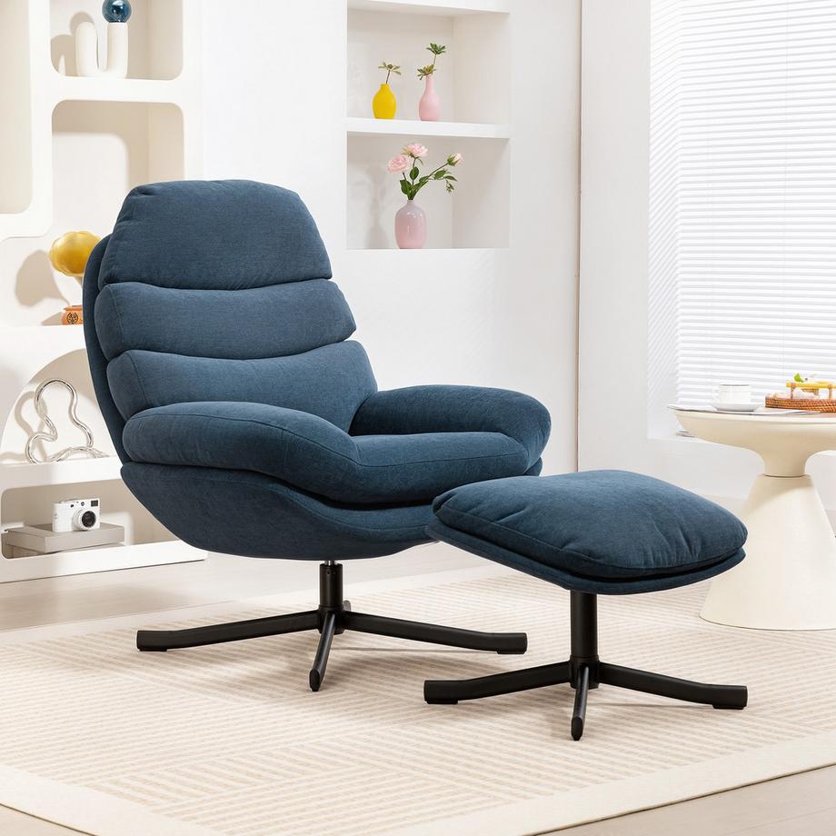 HOMCOM Fauteuil inclinable avec repose-pieds  