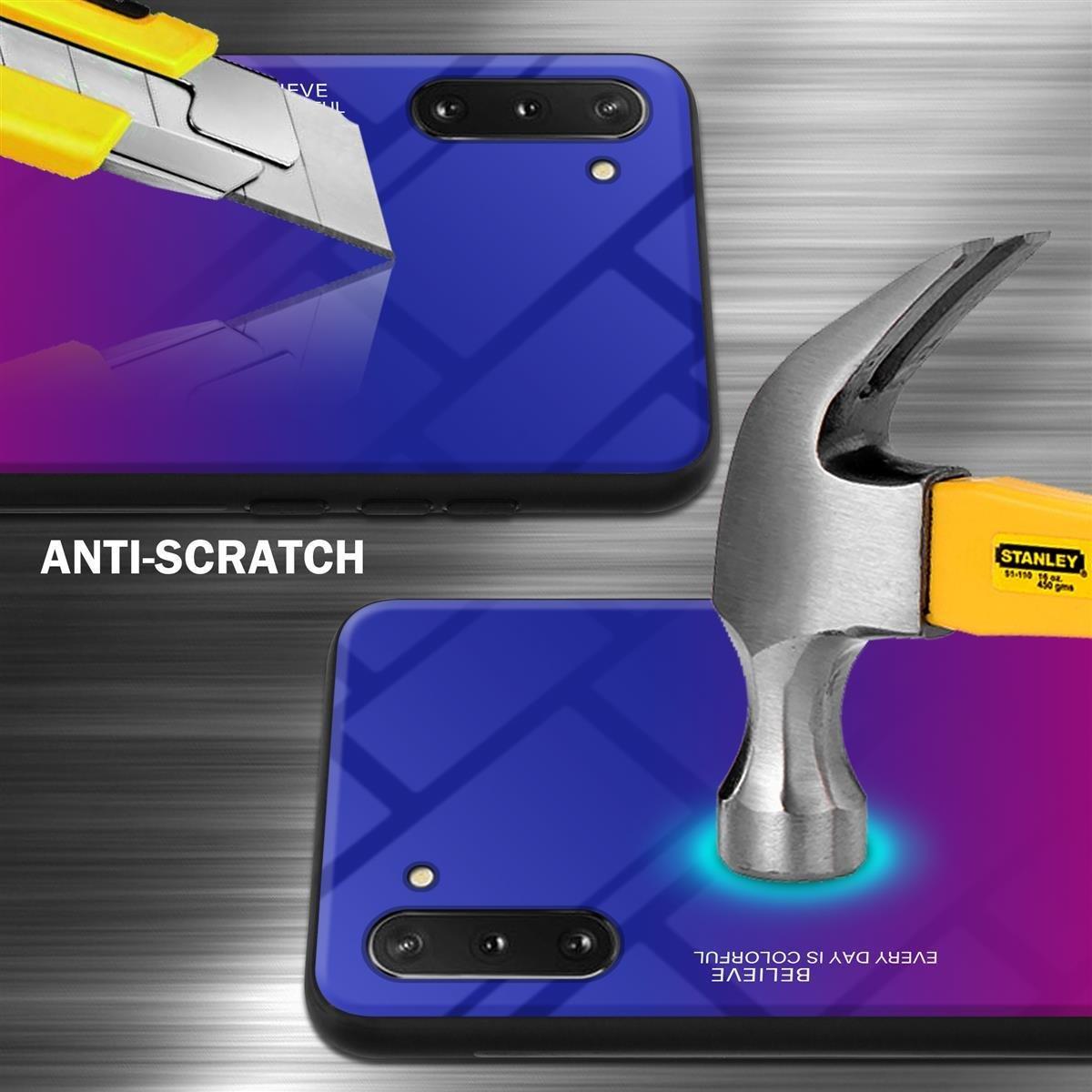 Cadorabo  Housse compatible avec Samsung Galaxy NOTE 10 - Coque de protection bicolore en silicone TPU et dos en verre trempé 