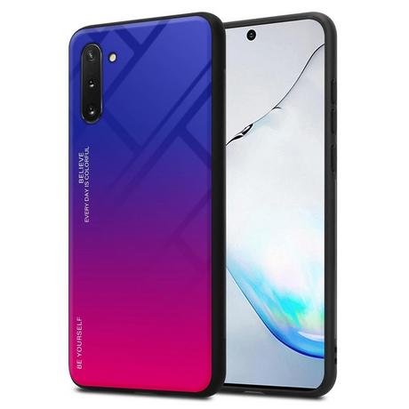 Cadorabo  Housse compatible avec Samsung Galaxy NOTE 10 - Coque de protection bicolore en silicone TPU et dos en verre trempé 