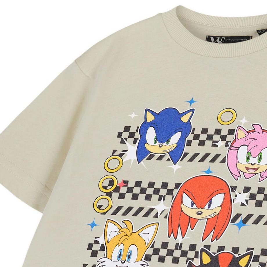 Sonic The Hedgehog  Group Faces TShirt  kurzärmlig 