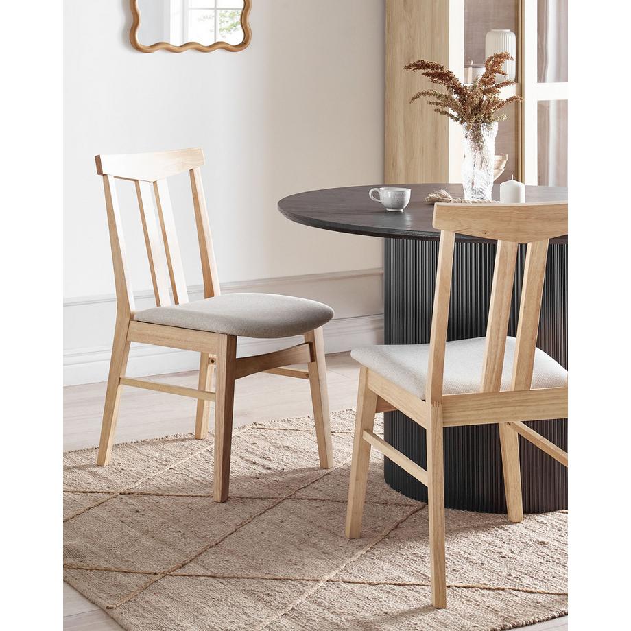 Beliani Set di 2 sedie da pranzo en Legno di caucciù Retrò AVALON  