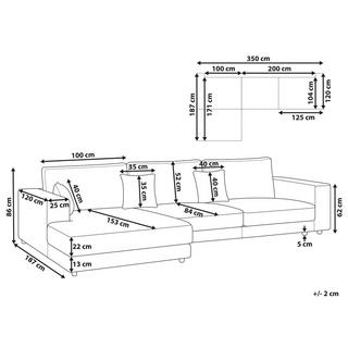 Beliani Ecksofa aus Polyester Skandinavisch LOFOTEN  