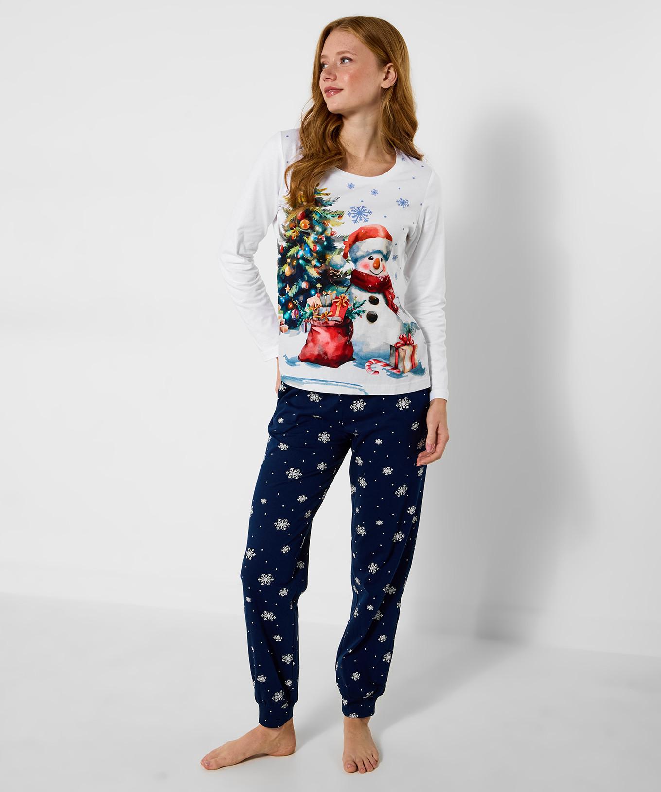 Joe Browns Festliches Pyjama-Set mit Schneemannmotiv  