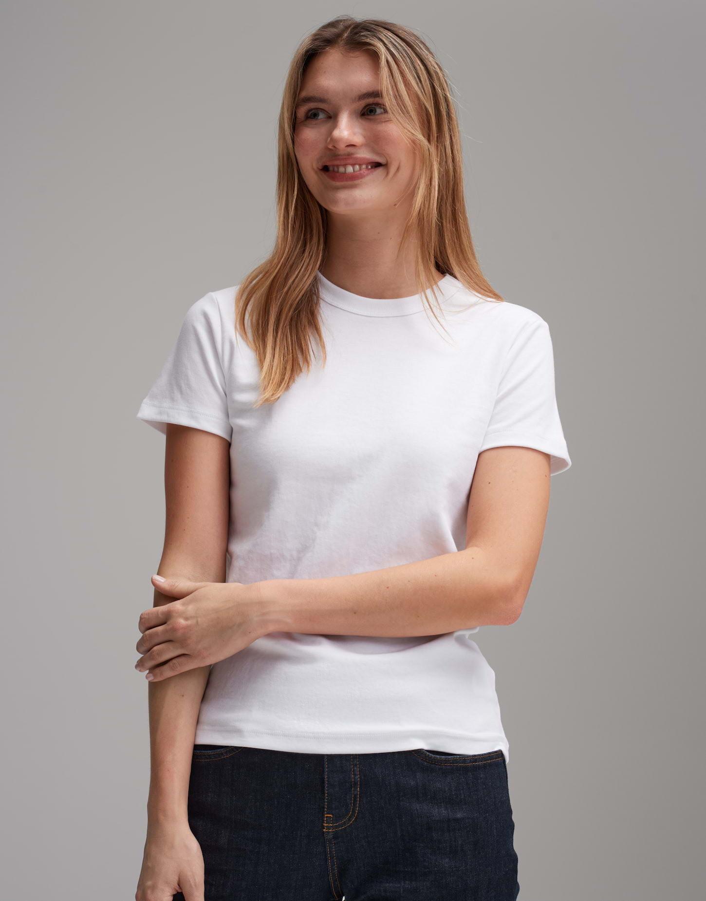 Image of T-shirt Samun Figurbetont Damen Weiss 44