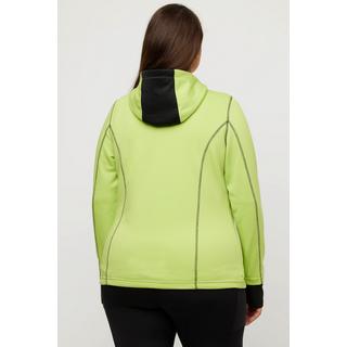 Ulla Popken  HYPRAR Sweatjacke, Reflektordruck, Kapuze, Daumenloch 