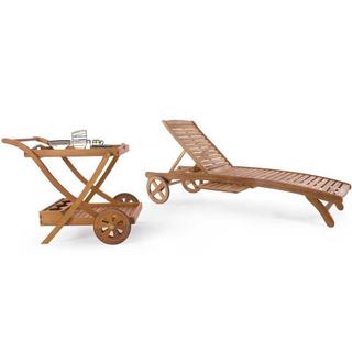 mutoni Chaise longue de jardin Noemi bois  