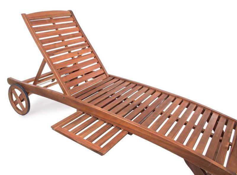 mutoni Chaise longue de jardin Noemi bois  