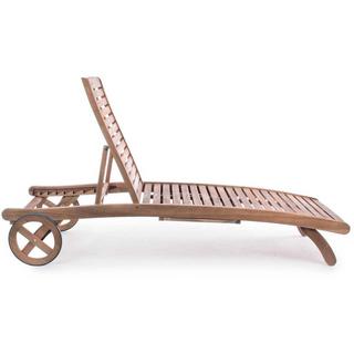 mutoni Jardin Chaise longue à roulettes Noemi Bois  