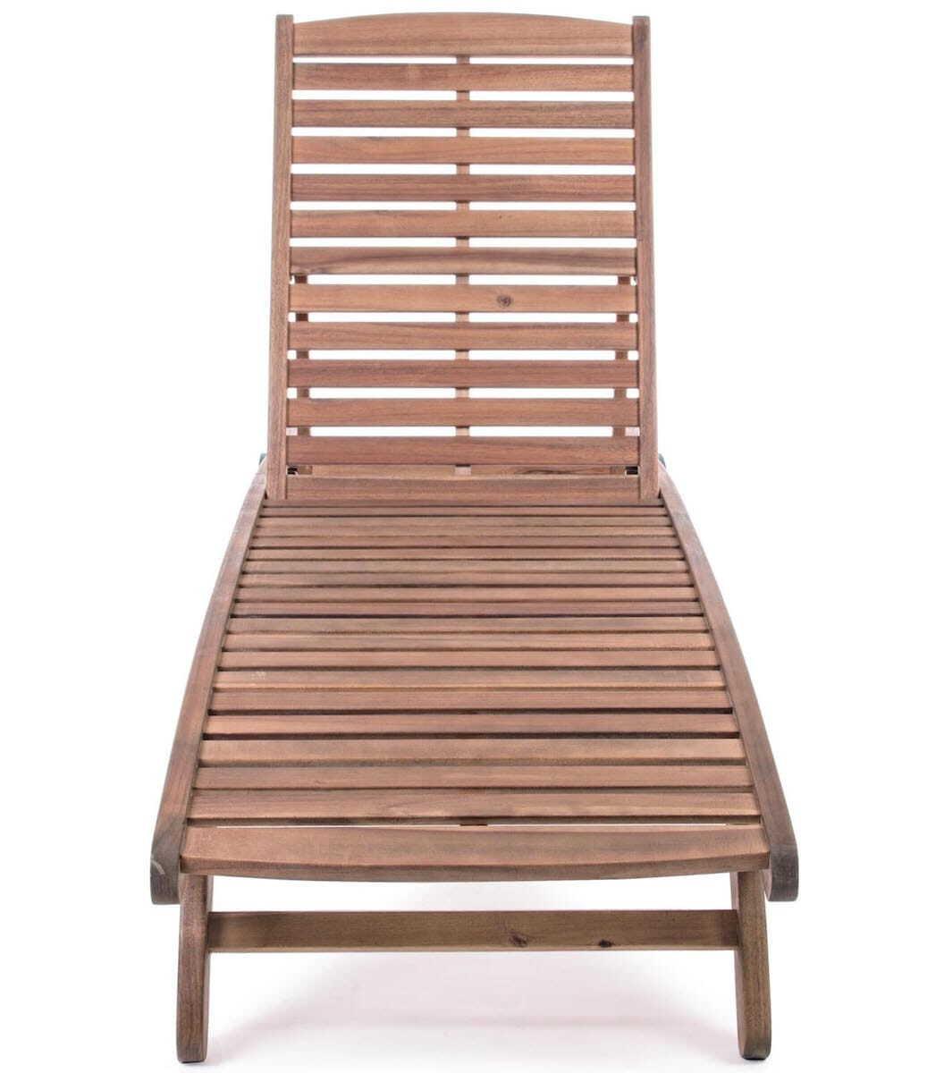 mutoni Jardin Chaise longue à roulettes Noemi Bois  