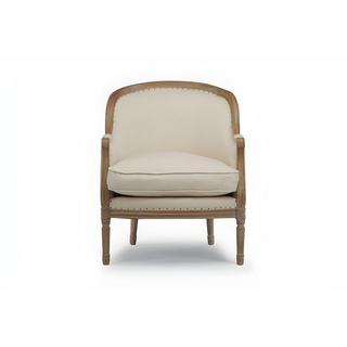 Vente-unique Fauteuil en lin ALIENOR Crème  