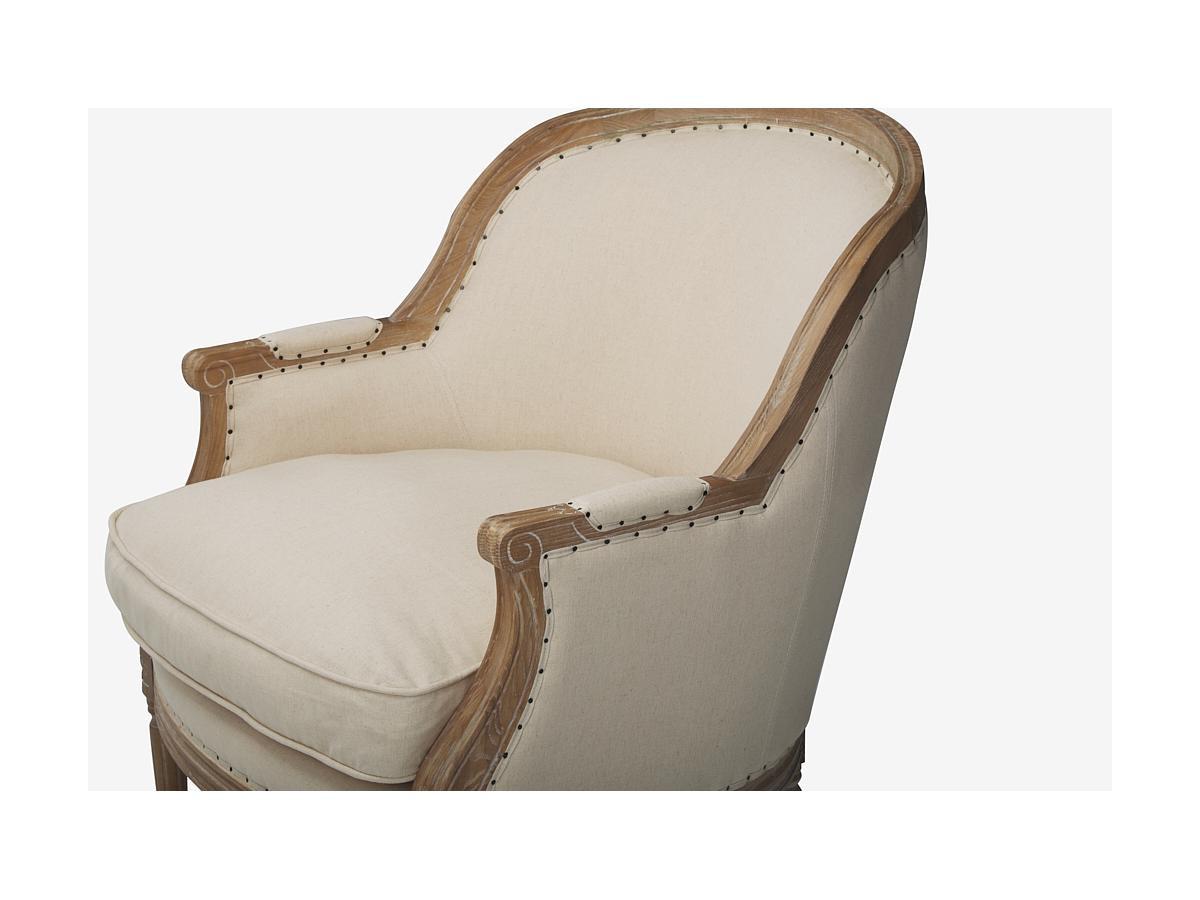 Vente-unique Fauteuil en lin ALIENOR Crème  