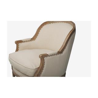 Vente-unique Fauteuil en lin ALIENOR Crème  