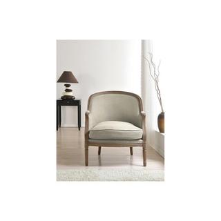 Vente-unique Fauteuil en lin ALIENOR Crème  