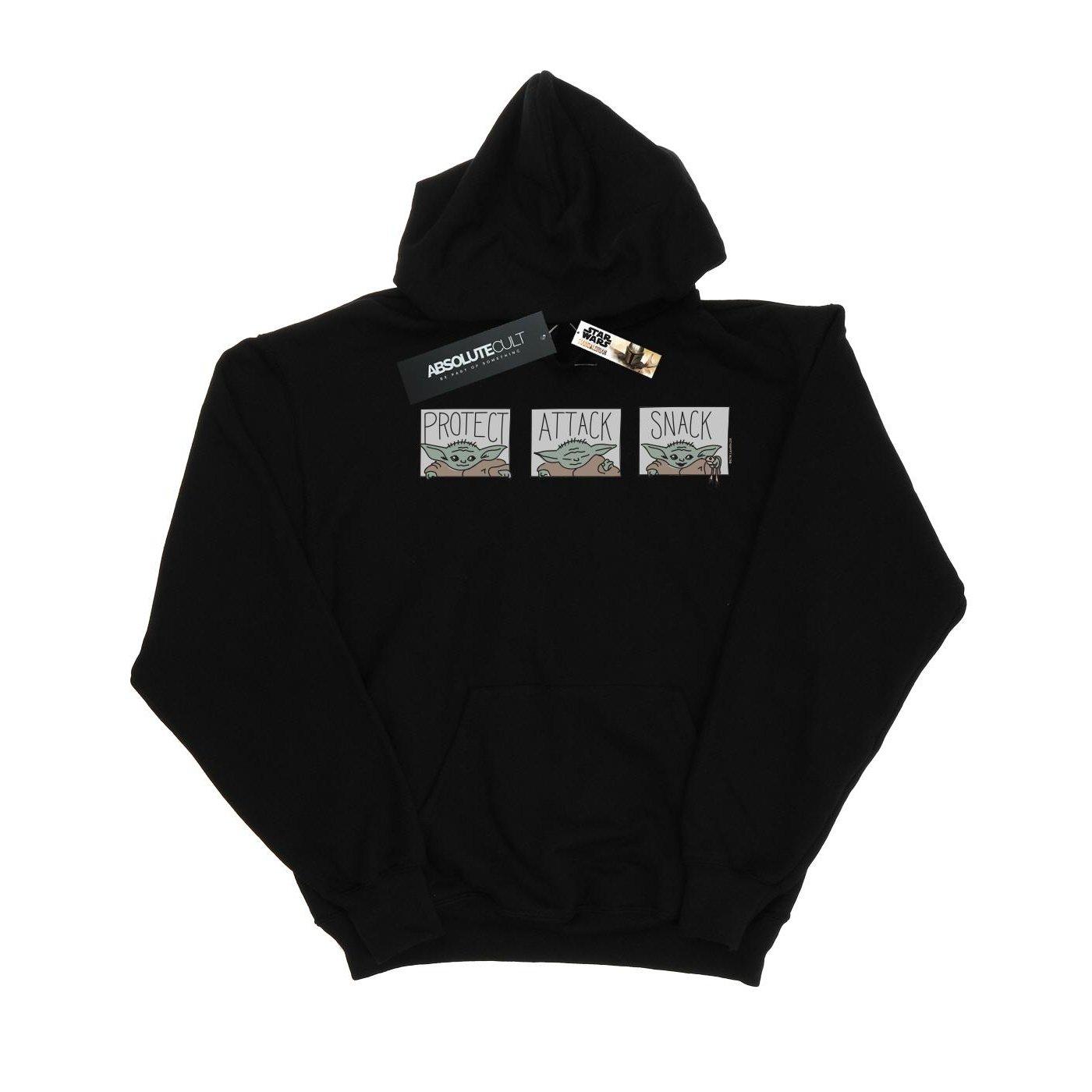 Image of The Mandalorian The Child Tiles Kapuzenpullover Mädchen Schwarz 128