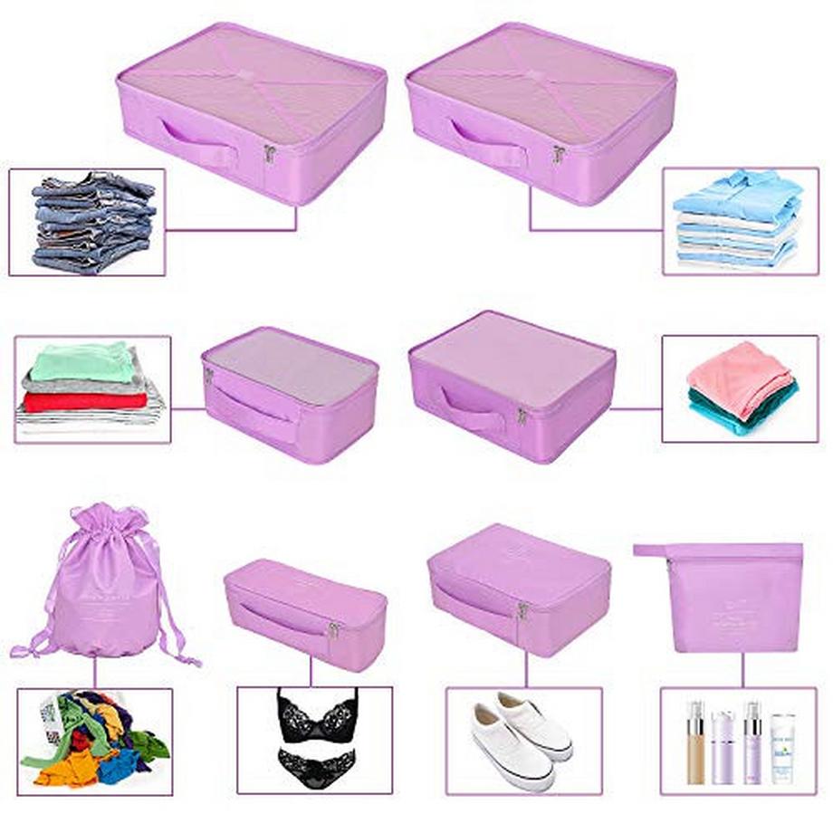 Only-bags.store Set de cubes de voyage avec sac à chaussures et sac de compression  