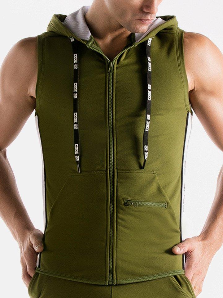 Image of Ärmellose Kapuzenjacke Thrust Herren Militärgrün M