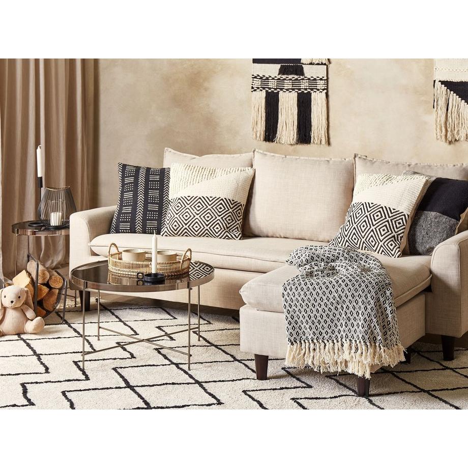 Beliani Lot de 2 coussins en Coton Boho CALANTHE  