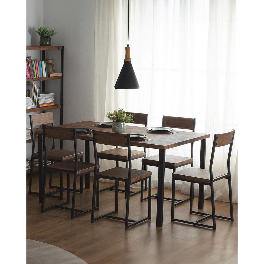 Beliani Set di 6 sedie da pranzo en Fibra a media densità (MDF) Industriale LAREDO  