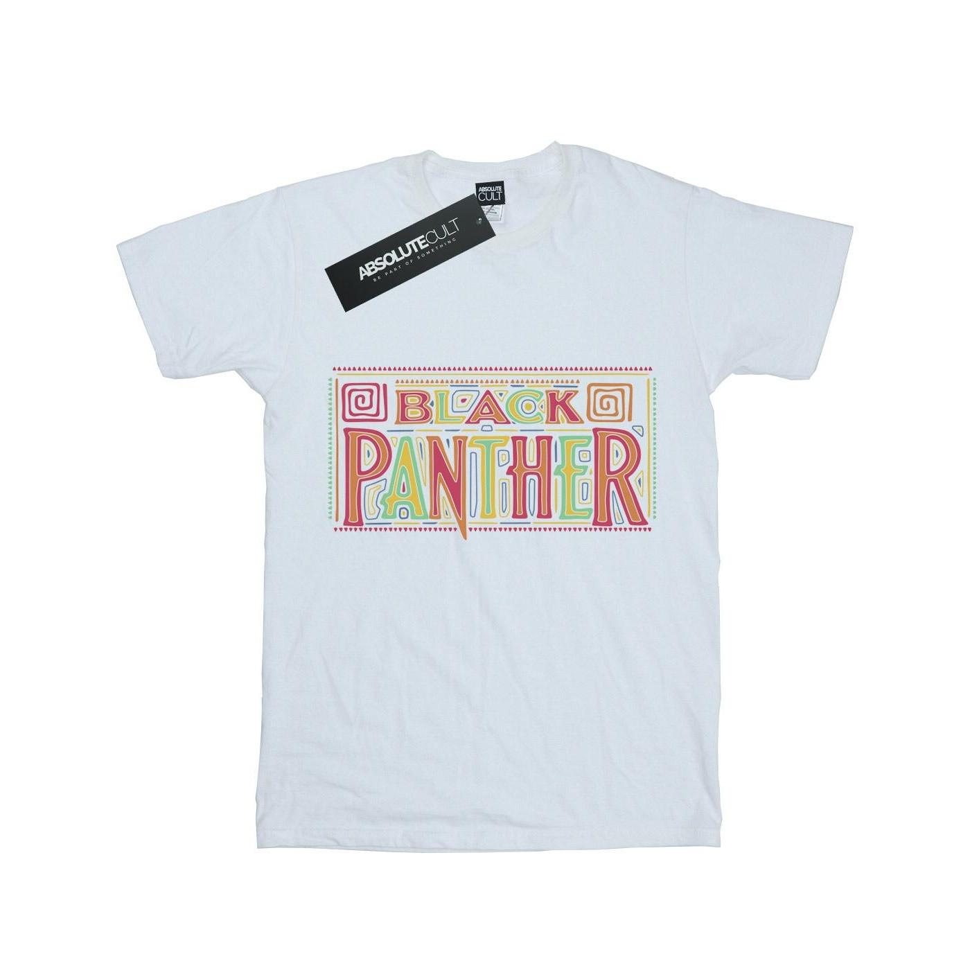 Image of Black Panther Tribal Logo Tshirt Unisex Weiss 140/146