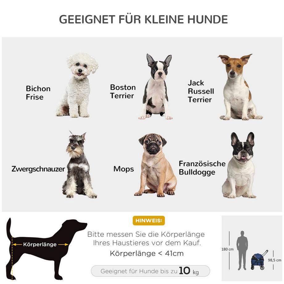 PawHut  Poussette pour chien 2 en 1 