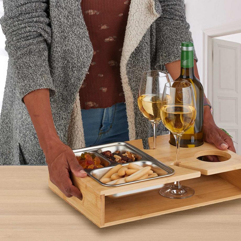 B2X Couchtisch mit Tablett aus Edelstahl  