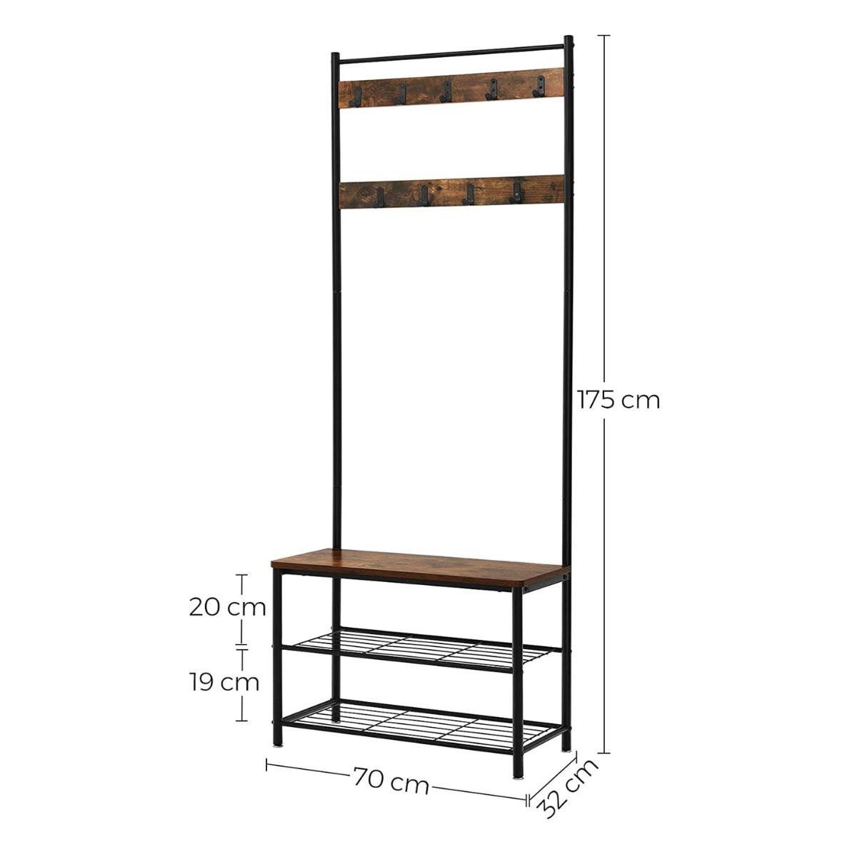 Calicosy Mehrzweckschrank mit Kleiderhaken und Schuhbank  