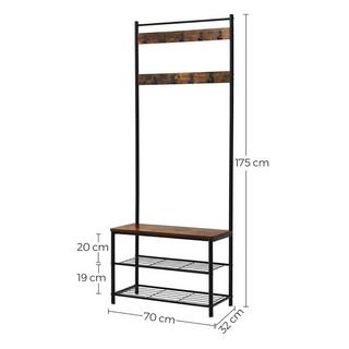 Calicosy Mehrzweckschrank mit Kleiderhaken und Schuhbank  