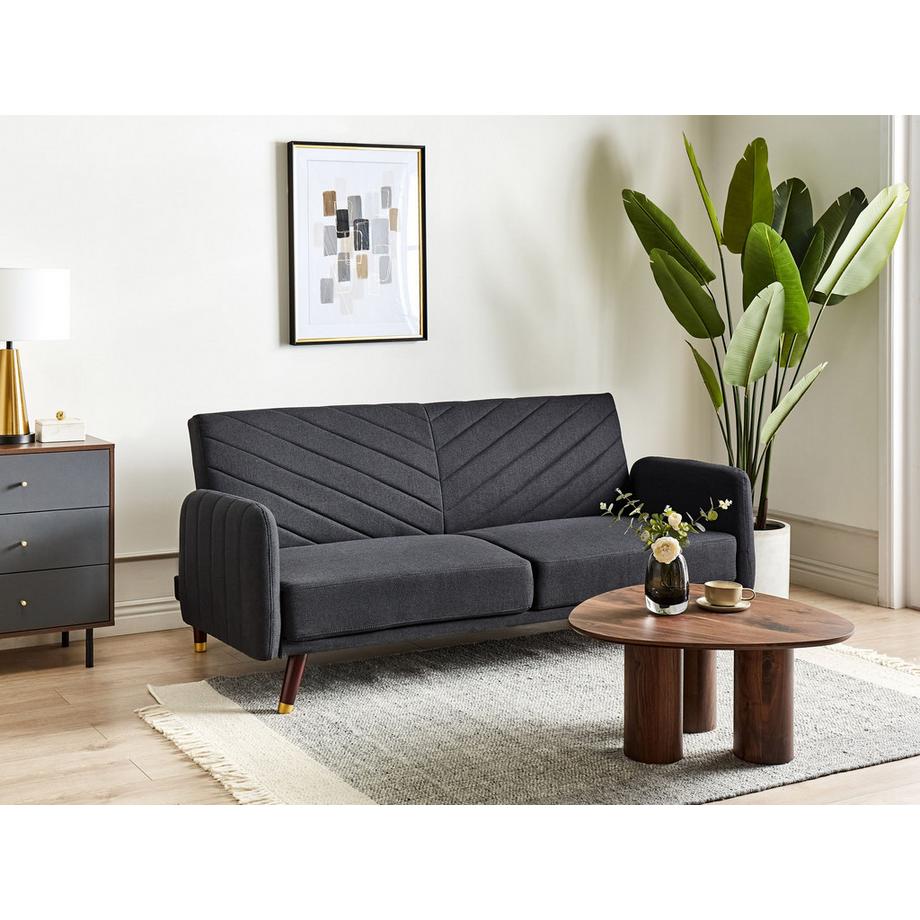 Beliani Schlafsofa aus Kunstleinen  SENJA  