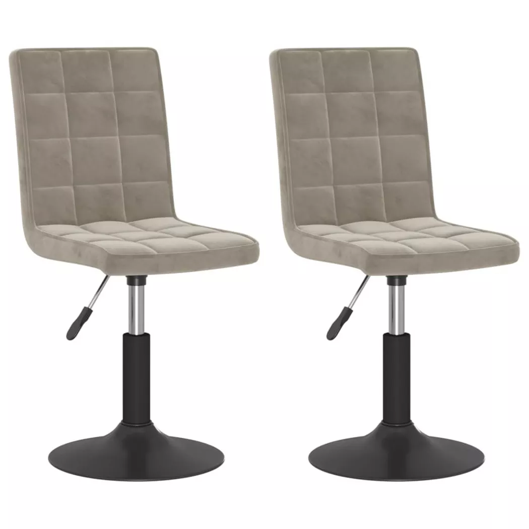 Vidaxl - Chaises pivotantes à manger lot de 2 gris clair velours