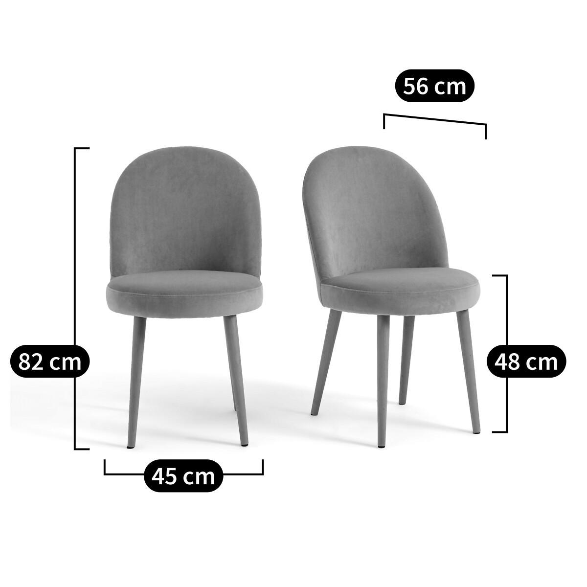 La Redoute Intérieurs Lot de 2 chaises velours  