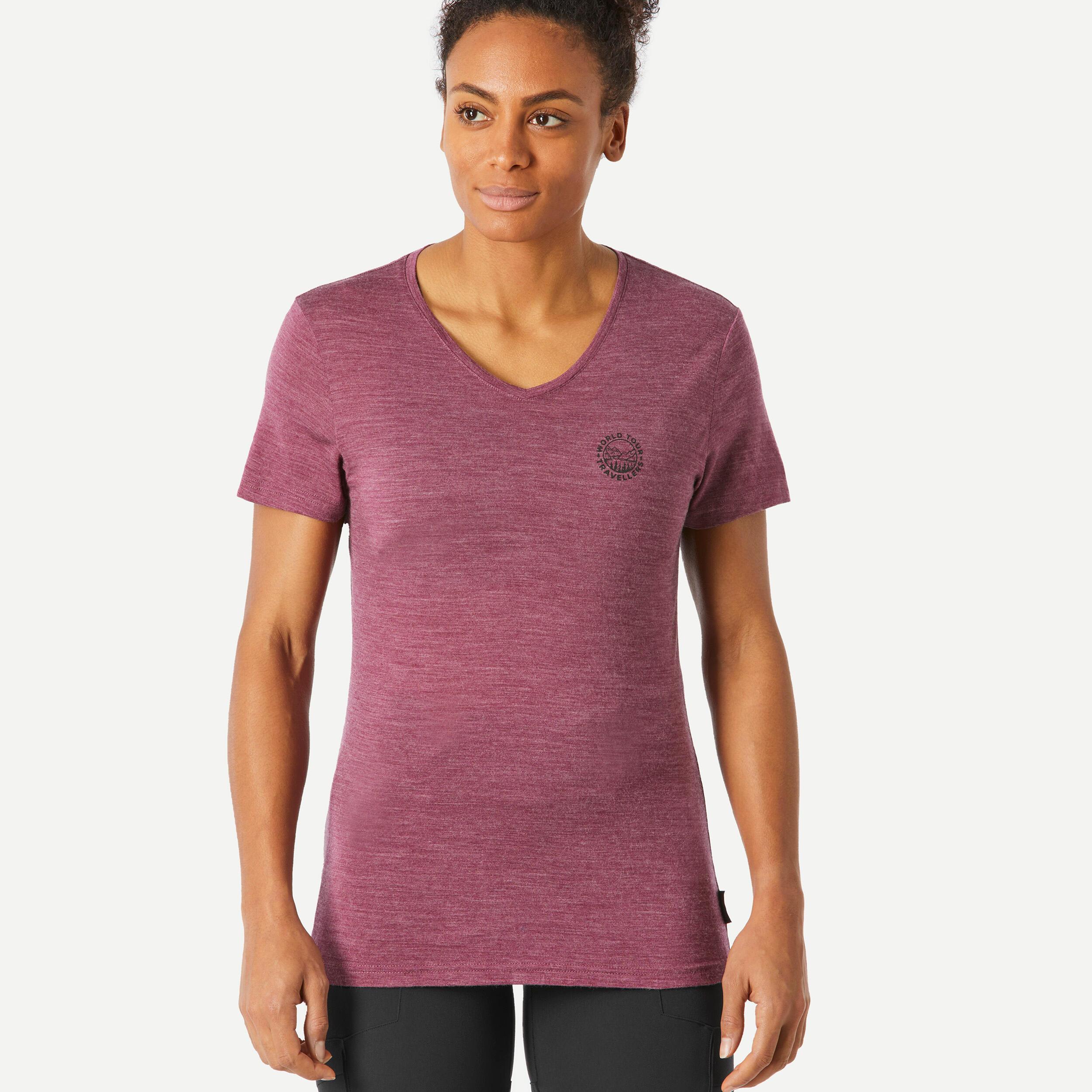 Image of Kurzarmshirt - Travel 500 Damen Violett Bedruckt M