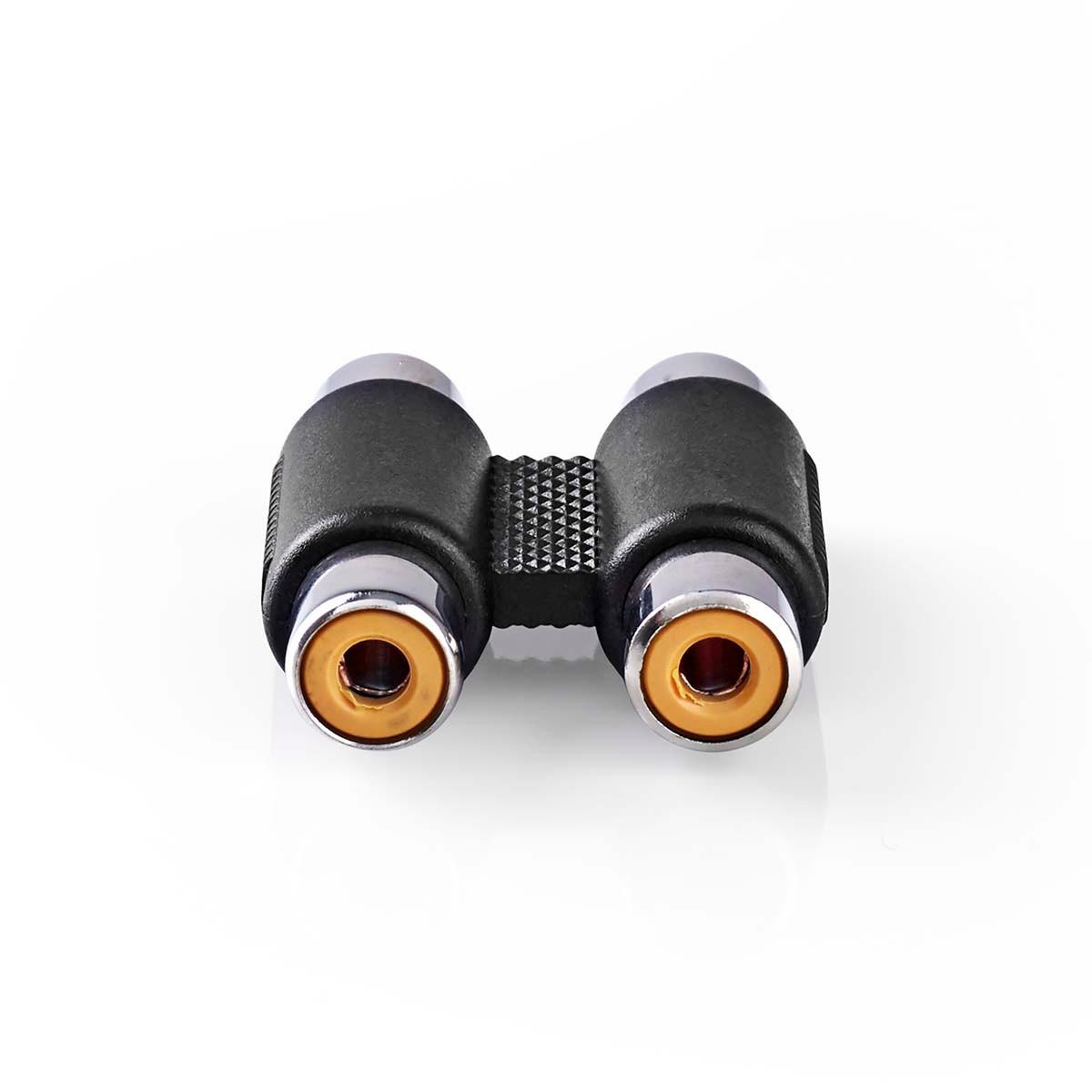 Nedis  Adaptateur audio stéréo | 2x RCA Hona | 2x RCA Hona | Nickelplaterad | Rak | ABS | Svart | 1 st. | Verrouillage 